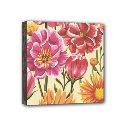 Flowers Mini Canvas 4  X 4  (stretched) by goljakoff