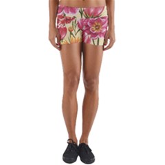 Flowers Yoga Shorts by goljakoff