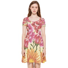 Flowers Inside Out Cap Sleeve Dress