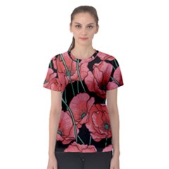 Poppy Flowers Women s Sport Mesh Tee