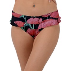 Poppy Flowers Frill Bikini Bottom by goljakoff