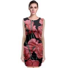 Poppy Flowers Classic Sleeveless Midi Dress by goljakoff