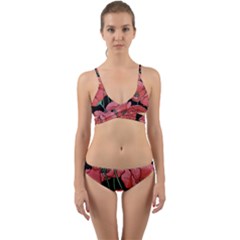 Poppy Flowers Wrap Around Bikini Set by goljakoff