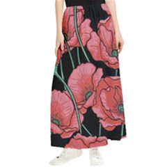 Poppy Flowers Maxi Chiffon Skirt