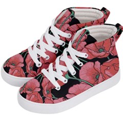 Poppy Flowers Kids  Hi-top Skate Sneakers by goljakoff