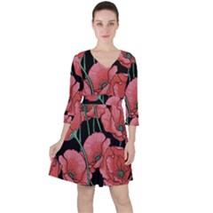 Poppy Flowers Ruffle Dress by goljakoff