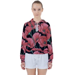 Poppy Flowers Women s Tie Up Sweat by goljakoff