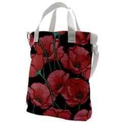 Poppy Flowers Canvas Messenger Bag by goljakoff