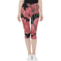 Poppy flowers Inside Out Lightweight Velour Capri Leggings  View1