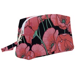 Poppy Flowers Wristlet Pouch Bag (large) by goljakoff