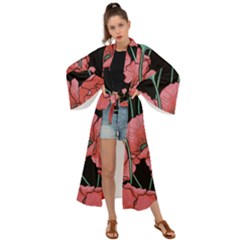 Poppy Flowers Maxi Kimono by goljakoff