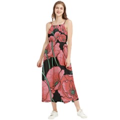 Poppy Flowers Boho Sleeveless Summer Dress by goljakoff