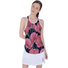 Poppy Flowers Racer Back Mesh Tank Top by goljakoff