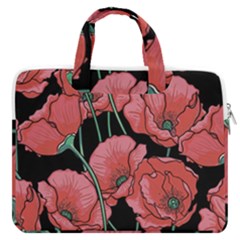 Poppy Flowers Macbook Pro Double Pocket Laptop Bag (large) by goljakoff