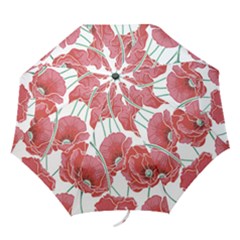 Red Poppy Flowers Folding Umbrellas by goljakoff