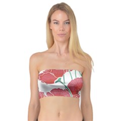 Red Poppy Flowers Bandeau Top by goljakoff