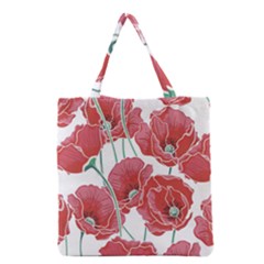 Red Poppy Flowers Grocery Tote Bag by goljakoff