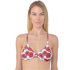 Red Poppy Flowers Reversible Tri Bikini Top by goljakoff