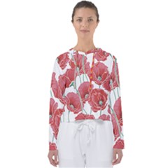 Red Poppy Flowers Women s Slouchy Sweat by goljakoff