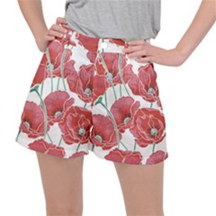 Red Poppy Flowers Ripstop Shorts by goljakoff