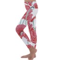 Red poppy flowers Kids  Lightweight Velour Classic Yoga Leggings View2