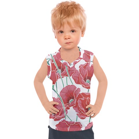 Red Poppy Flowers Kids  Sport Tank Top by goljakoff