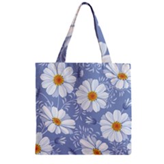 Chamomile Flowers Zipper Grocery Tote Bag by goljakoff