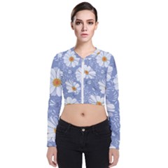 Chamomile Flowers Long Sleeve Zip Up Bomber Jacket by goljakoff