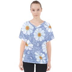 Chamomile Flowers V-neck Dolman Drape Top by goljakoff