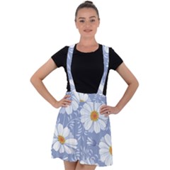 Chamomile Flowers Velvet Suspender Skater Skirt by goljakoff