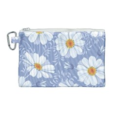 Chamomile Flowers Canvas Cosmetic Bag (large) by goljakoff