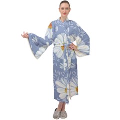 Chamomile Flowers Maxi Velour Kimono by goljakoff