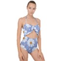 Chamomile flowers Scallop Top Cut Out Swimsuit View1