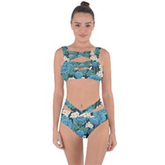 Blue Flowers Bandaged Up Bikini Set  by goljakoff