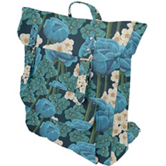 Blue flowers Buckle Up Backpack