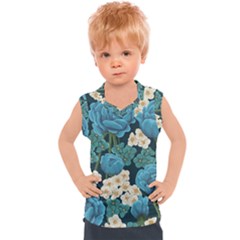 Blue flowers Kids  Sport Tank Top