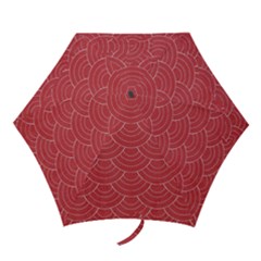 Red Sashiko Ornament Mini Folding Umbrellas by goljakoff