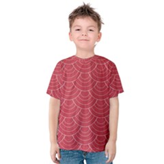 Red Sashiko Ornament Kids  Cotton Tee