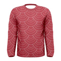 Red Sashiko Ornament Men s Long Sleeve Tee by goljakoff