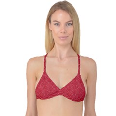 Red Sashiko Ornament Reversible Tri Bikini Top by goljakoff