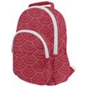 Red sashiko ornament Rounded Multi Pocket Backpack View1