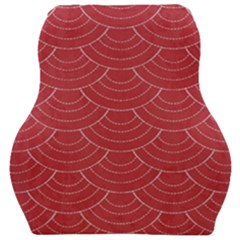 Red Sashiko Ornament Car Seat Velour Cushion  by goljakoff