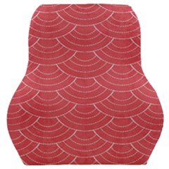 Red Sashiko Ornament Car Seat Back Cushion  by goljakoff