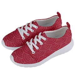 Red Sashiko Ornament Women s Lightweight Sports Shoes by goljakoff