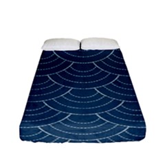 Blue Sashiko Plaid Fitted Sheet (full/ Double Size) by goljakoff