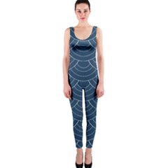 Blue Sashiko Plaid One Piece Catsuit by goljakoff