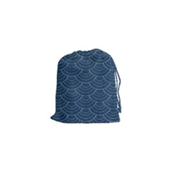 Blue Sashiko Plaid Drawstring Pouch (xs) by goljakoff