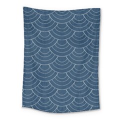 Blue Sashiko Plaid Medium Tapestry by goljakoff