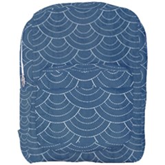 Blue Sashiko Plaid Full Print Backpack by goljakoff