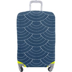 Blue Sashiko Plaid Luggage Cover (large) by goljakoff